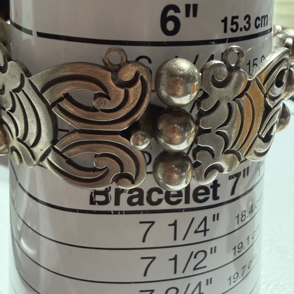 Taxco Jose Luis Flores Heavy Sterling Silver Bracelet Size 6.5"  (2) - Picture 9 of 9